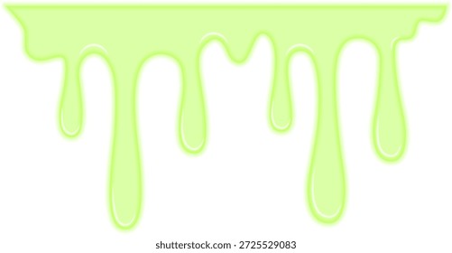 Líquido verde denso que se mueve lentamente con una apariencia pegajosa.