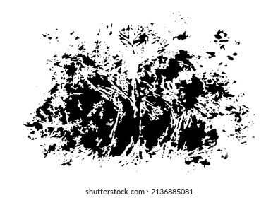 Grunge denso de textura vectorial. Aislado. Escrates, manchas de pintura. elementos negros. Antecedentes abstractos.