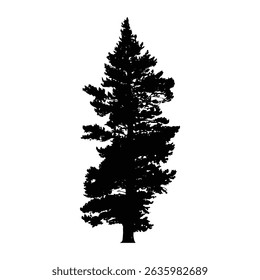 Dense lush pine tree silhouette design