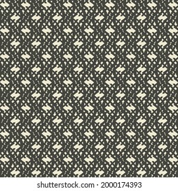 Dense mesh decorated with signs or symbols. Black and white decorative graphics.