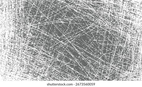 Ein dichtes Netzwerk weißer Linien kreuzen einen strukturierten grauen Hintergrund und erzeugen ein abstraktes Muster.