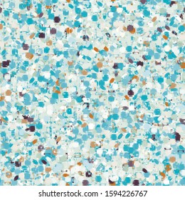 Dense Packed Close Up Organic Terazzo Texture Background. Abstract Macro Brush Stroke Seamless Pattern. Painterly All Over Print. Imperfect, Irregular Blotched Flecks Repeat Swatch Tile. Vector EPS 10