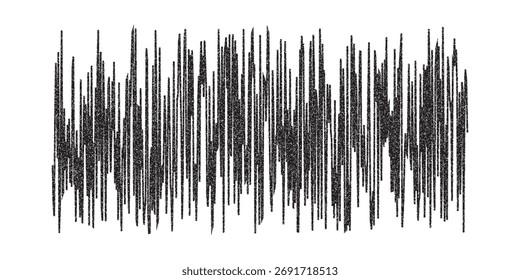 A dense, rectangular block of chaotic, hand-drawn vertical black lines and scribbles. The pattern has a rough, gritty texture, creating a noisy, static-like effect.