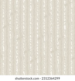 Dense scribble stripe seamless vector pattern background Vertical beige ecru scribbled stripes on white backdrop. Parallel striped symmetrical repeat. Light color textural all over print