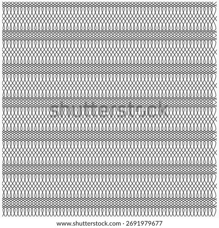 A dense seamless monochrome guilloche pattern with fine, interwoven lines, suitable for security backgrounds.