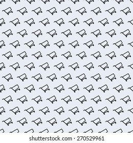 Dense simple seamless shopping cart icon vector pattern. Main icon elements only, no ornament. Suitable for web and printing