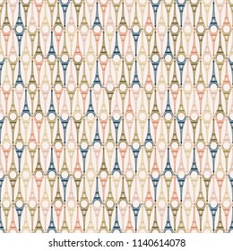 Dense Unusual Structured Distant Tiny Eifel Tower Structure. Great For Interior Surfaces Or Textile Design. Abstract Textured Look With Harmonic Natural Colors. Seamless Repeat Pattern.
