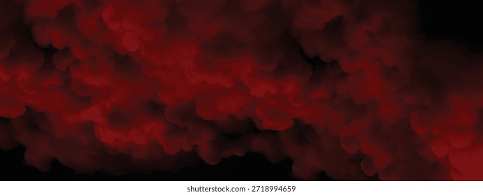 Densas nubes de vapor con flujo en capas y presencia dramática
