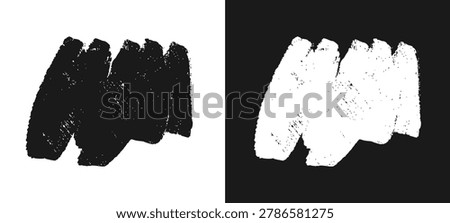 Dense vertical black chalk scribble brush texture block with rough distressed scratch borders.