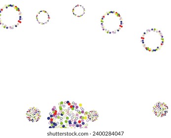 Dense watercolor confetti on white background.   Colorful hand painted illustration.