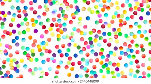 A densely packed, wide-angle view of glossy, multicolored bubbles against a white backdrop, creating a festive and lively mood.