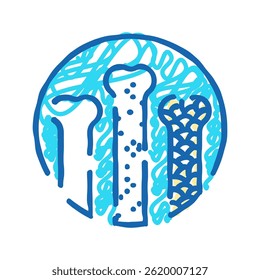 density bone osteoporosis doodle icon sketch vector. density bone osteoporosis sign. isolated symbol illustration