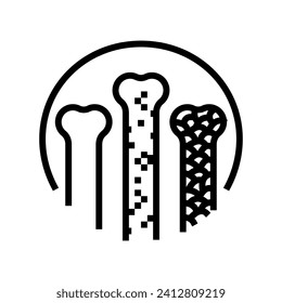 density bone osteoporosis line icon vector. density bone osteoporosis sign. isolated contour symbol black illustration