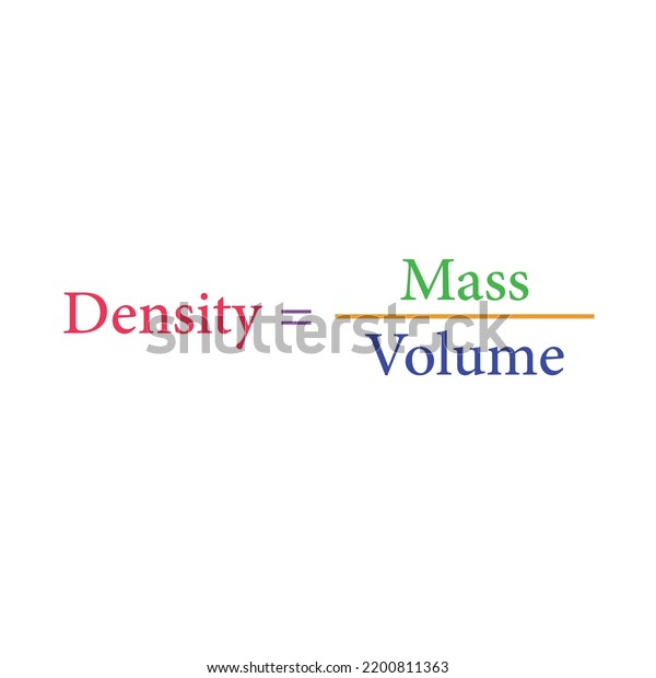 Density Formula Chemistry Stock Vector Royalty Free 2200811363 Shutterstock 