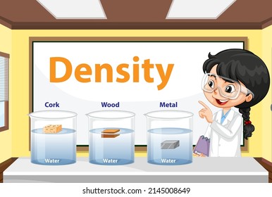 Densidad de los asuntos ciencia experimentación ilustración