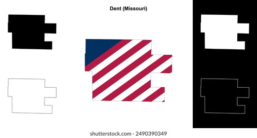 Dent County (Missouri) outline map set