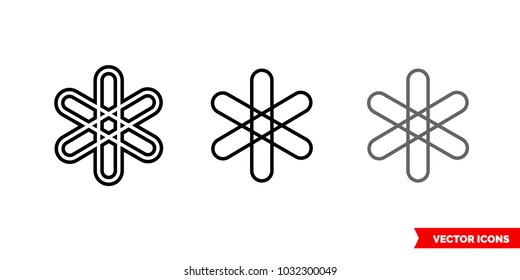 Dent cryptocurrency icon of 3 types: color, black and white, outline. Isolated vector sign symbol.
