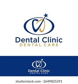 Dent Dentist Dental Care Clinic Logo Template Vector