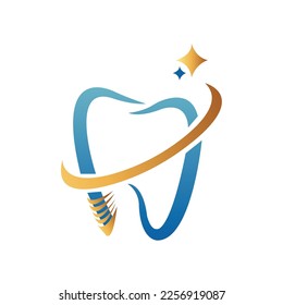 Diseño de símbolo de vectores con logotipo de hospital de dent, dentista