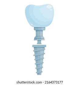Dent implant icon cartoon vector. Oral crown. Dentist bone