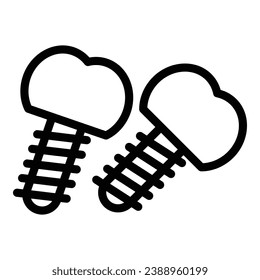 Dent implant icon outline vector. Oral gum. Dentist tooth