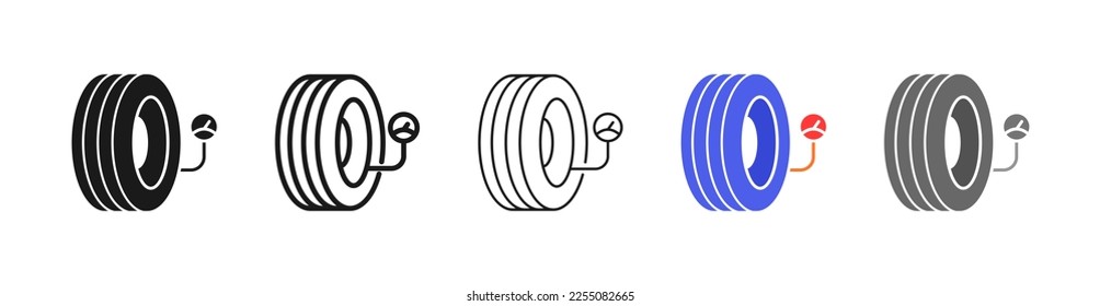 Dent on the car line icon. Car accident, drive, unable to control, warning sign, collision, collide, crash into wall, driver, service, fix, repair. Road traffic concept. Vector five icon