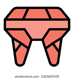 Dent stone icon outline vector. Tooth gem. Dentist care color flat