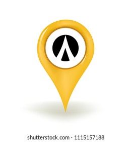 Dentacoin Cryptocurrency Coin Geolocation Pin Sign