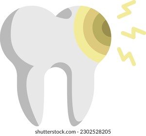 Absceso dental diseño de iconos de color vectorial, símbolo de odontología, signo de salud, ilustración del instrumento dental, concepto de dolor de dientes o dientes dolorosos
