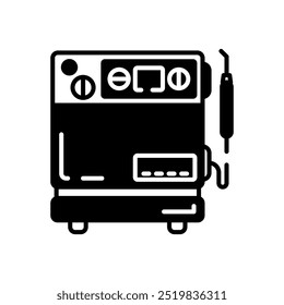 Dental Air Abrasion Glyph Icon, Vector illustration