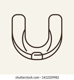 Dental aligner line icon. Arch, orthodontic equipment, gum. Stomatology concept. Vector illustration can be used for topics like orthodontist, teen, cosmetic dentistry