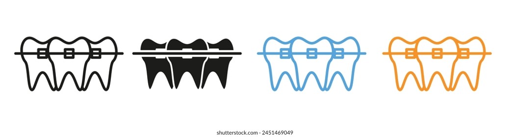 Dental alignment icon featuring braces for teeth straightening and oral care