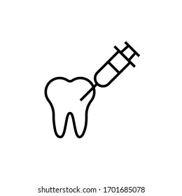 dental anasthesia icon vector illustration outline style design. isolated on white background