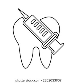 Dental Anesthesia Icon In Outline Style