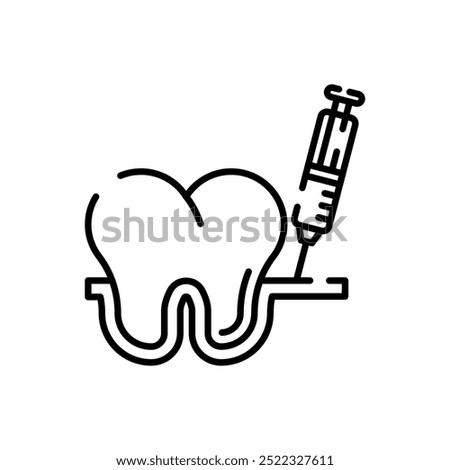 Dental Anesthesia Outline Icon, Vector illustration