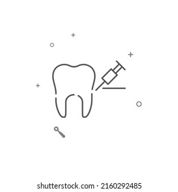Anestesia dental icono de línea vector simple. Símbolo, pictograma, signo aislado en fondo blanco. Trazo editable. Ajustar el peso de la línea.