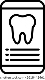Dental App Icon Line Vector Illustration
