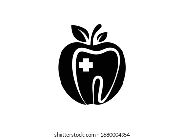 Dental apple logo sign symbol design, Apple tooth teeth dent dental dentist image icon