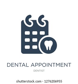 dental appointment icon vector on white background, dental appointment trendy filled icons from Dentist collection, dental appointment vector illustration