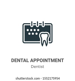 Dental appointment vector icon on white background. Flat vector dental appointment icon symbol sign from modern dentist collection for mobile concept and web apps design.