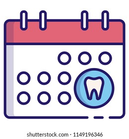 Dental Appointment Vector Illustration In LineColor Design