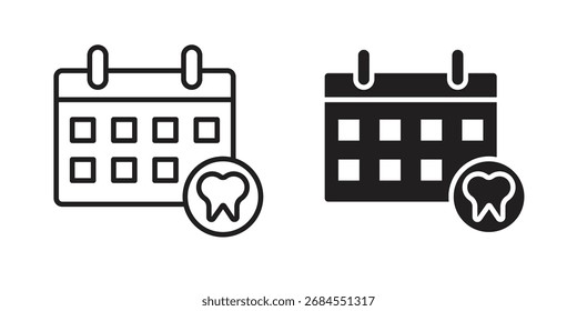 Conjunto de Vectores simples de iconos de citas dentales. conjunto de símbolos de signos de logotipo