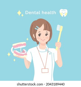 Dental Assistant dentífrico Pasta dental Ilustración del cuerpo superior