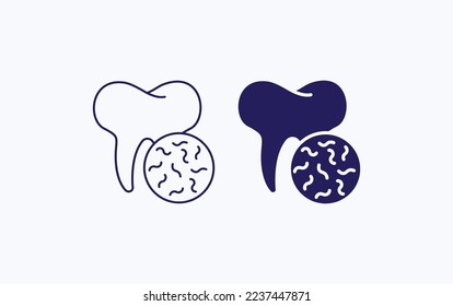 Dental Bacteria, tooth cavity vector illustration icon