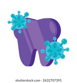 Ícone de estilo Dental Bacteria Vetor. Arquivo Eps 10