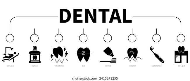 Dental banner web icon vector illustration concept