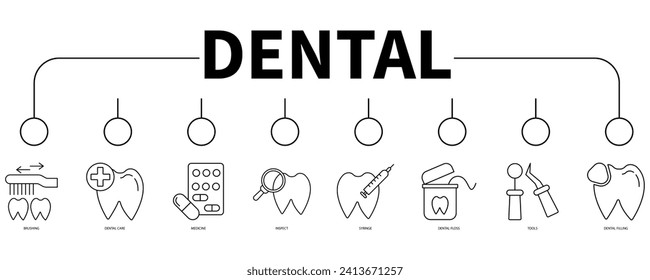 Dental banner web icon vector illustration concept