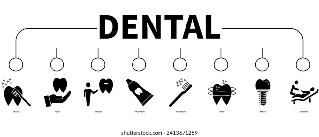 Dental banner web icon vector illustration concept