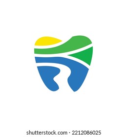 Dental beach logo design. Dental logo design