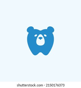 logotipo dental de oso o icono dental